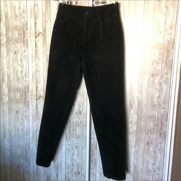 Brandon Thomas Black High Rise Suede Pants Size 8 - Picture 5 of 8